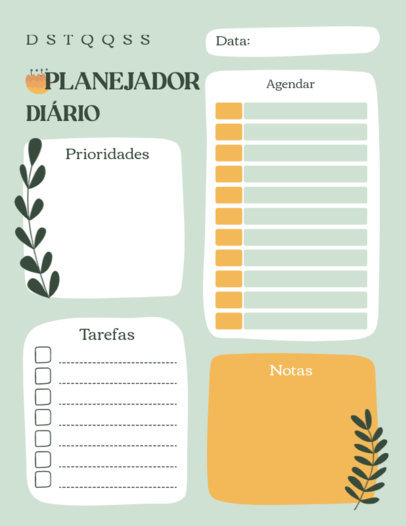 Modern Planner Template Featuring Botanic Decoration Graphics 6058g-el1