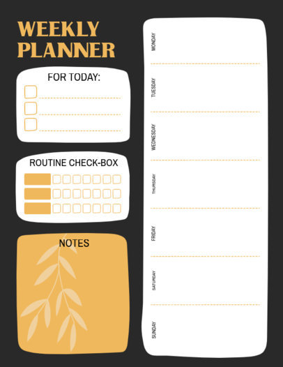 Planner Creator With a Routine Check-Box and a Flower Icon 6059b-el1