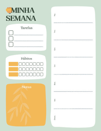 Modern Planner Template Featuring a Check-Box and a Weekly Calendar 6059g-el1