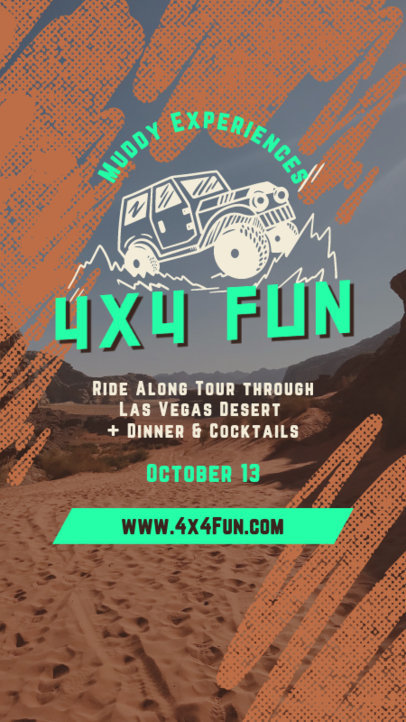 Travel Instagram Story Generator to Promote a 4x4 Off-Road Experience 5710a