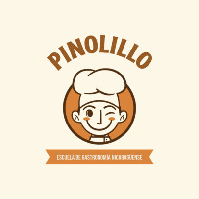 Logo Creator for a Nicaraguan Culinary School with a Cartoonish Chef Graphic
