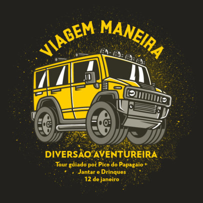 Instagram Post Creator Featuring a 4x4 Truck Illustration for an Adventure Tour Ad 5709b