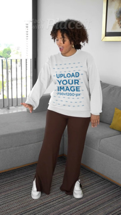 Sweatshirt Video Featuring a Happy Woman Wearing a Hoodie and T-Shirt for a TikTok