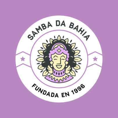 Logo Maker with a Smiling Carnival Dancer Illustration for a Samba School