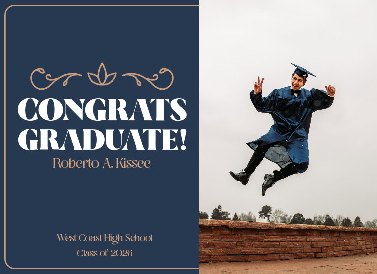 Placeit - Graduation Greeting Card Maker Featuring a Congratulatory Message