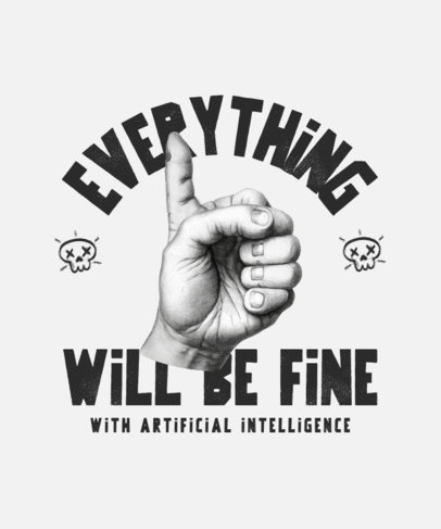 T-Shirt Design Maker Featuring an AI-Generated Bizarre Thumb-Up Illustration 4637l 5456