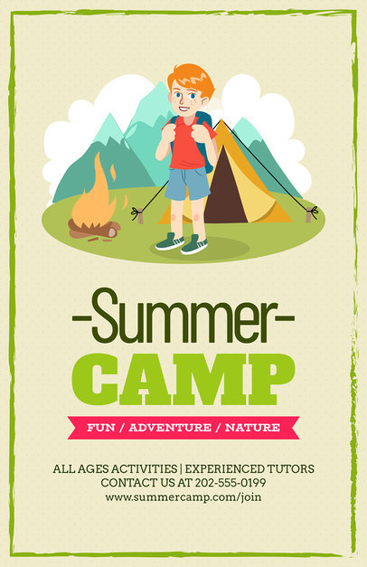Flyer Design Template for Summer Camp Flyers