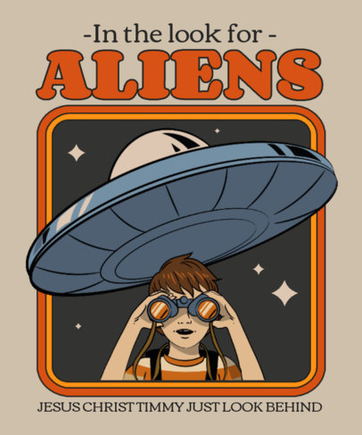 Alien-Themed T-Shirt Design Maker for Conspiracy Theory Enthusiasts