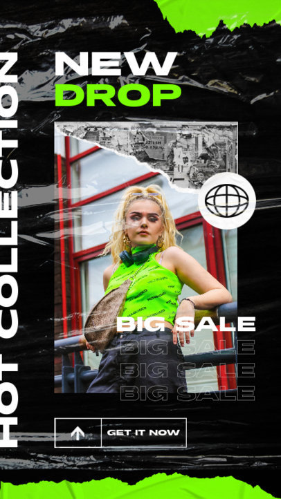Big Sale Instagram Story Maker Featuring a Plastic Texture Aesthetic