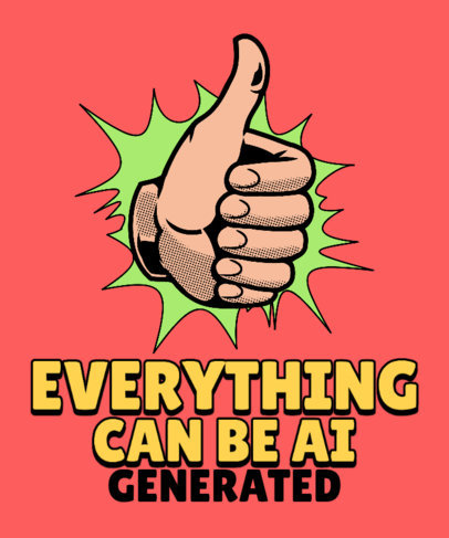 T-Shirt Design Maker Featuring an AI-Generated Thumb-Up Illustration 5187g 5457