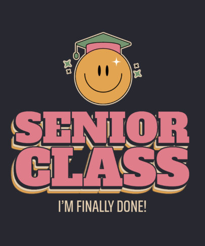 Graduation T-Shirt Design Template Featuring a Smiling Ball for a Senior Class 5455a