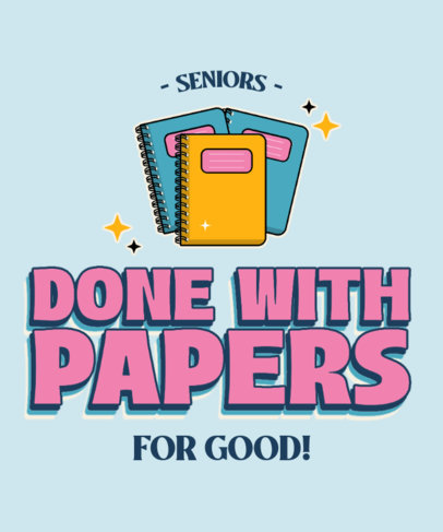 T-Shirt Design Creator Featuring a Graduation-Themed Quote with Notebook Graphics 5455c