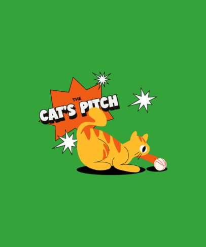 T-Shirt Design Generator Featuring a Playful Cat's Graphic