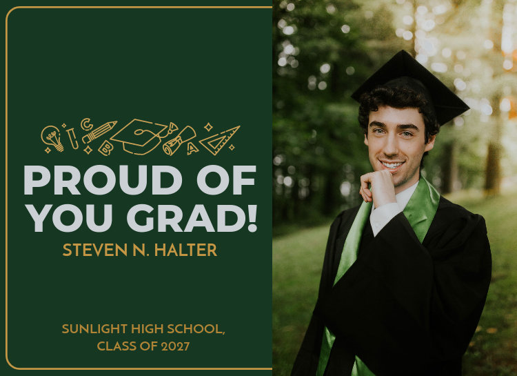 Placeit - Greeting Card Creator Featuring a Graduation-Themed Photo