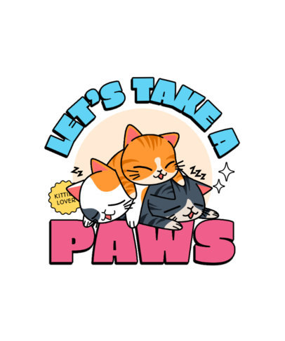 Cute T-Shirt Design Maker Featuring a Funny Cat Graphic