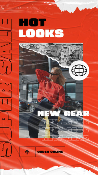 Fashion-Themed Instagram Story Template Featuring a Big Sale Ad