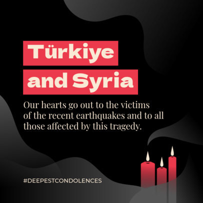 Syria and Turkey Instagram Post Maker to Mourn Earthquake Victims