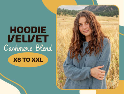 Etsy Listing Template with a Promotional Hoodie Picture for a POD Shop 5448a