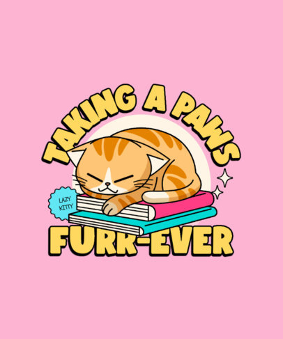 Fun T-Shirt Design Generator Featuring a Sleeping Cat Illustration