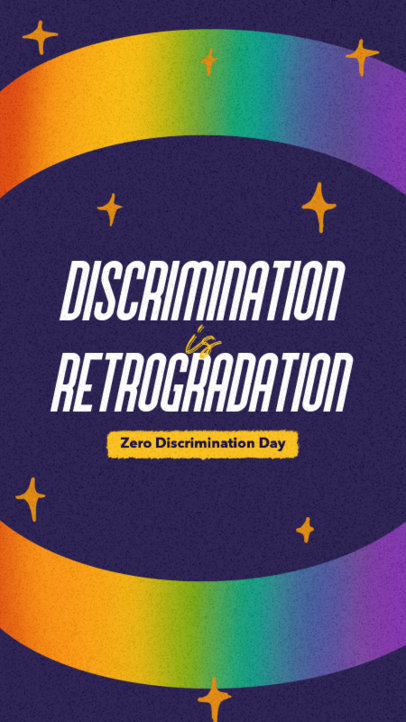 Instagram Story Creator with Star Graphics and a Quote for Zero Discrimination Day