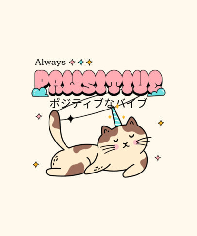 T-Shirt Design Generator with a Sleepy Cat Illustration