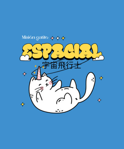 T-Shirt Design Creator Featuring a Kawaii-Style Kitten Graphic