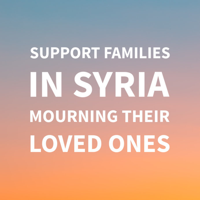 Instagram Post Maker with a Praying Message to Mourn for Syria's Earthquake Victims