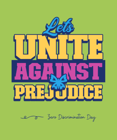 Zero Discrimination Day T-Shirt Design Generator Featuring a Quote