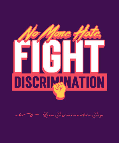 NGO T-Shirt Design Creator for Zero Discrimination Day