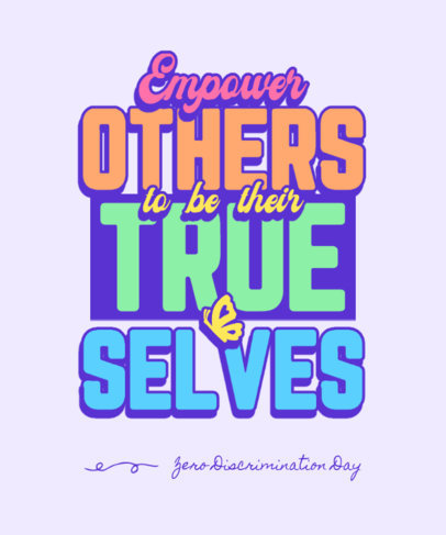 Awareness T-Shirt Design Template Featuring a Zero Discrimination Day Theme