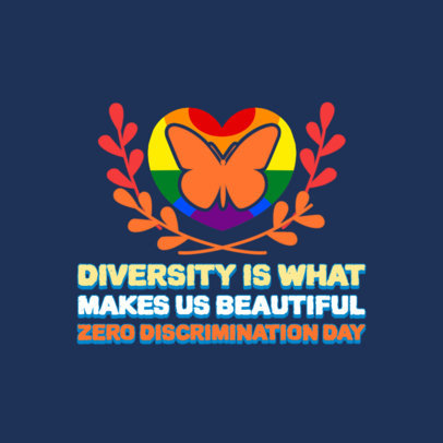 Instagram Post Template with a Butterfly Graphic and a Quote for Zero Discrimination Day 5731h