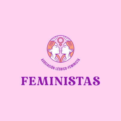 Logo Template with Lesbian Illustrations for a Feminist Association 