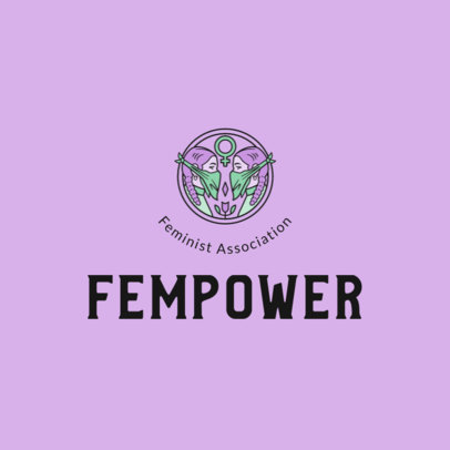 Feminist Association Logo Template with Illustrated Women Graphics