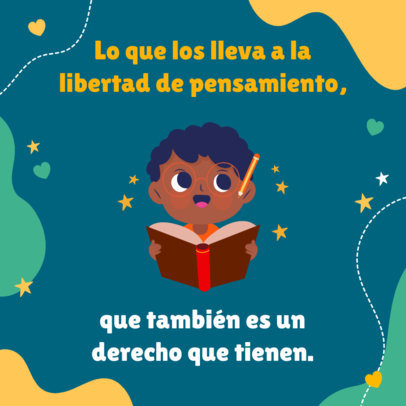 Instagram Post Template Featuring Illustrated Kid Characters for Children's Day