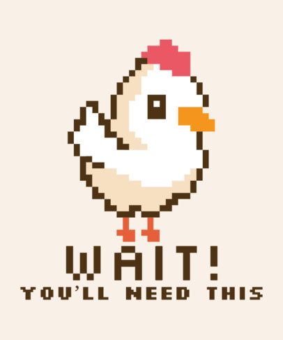 T-Shirt Design Maker Featuring an 8-Bit Chicken Inspired by Zelda 5187h-5475