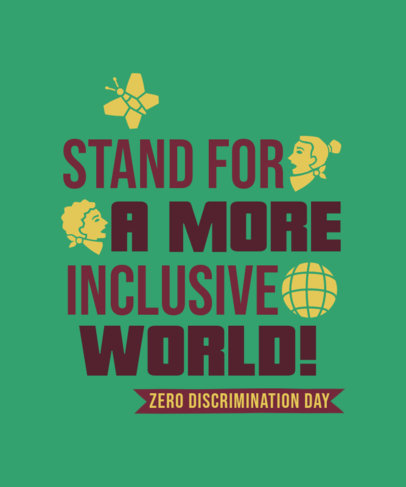 Zero Discrimination Day-Themed T-Shirt Design Generator with an Inclusivity Quote