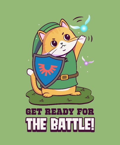 Cat-Themed T-Shirt Design Creator Inspired by Zelda 5371i-5476