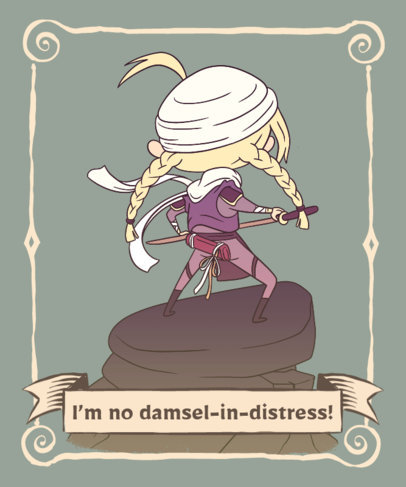 T-Shirt Design Template Featuring a Graphic Inspired by the Legend of Zelda 4865e-5474