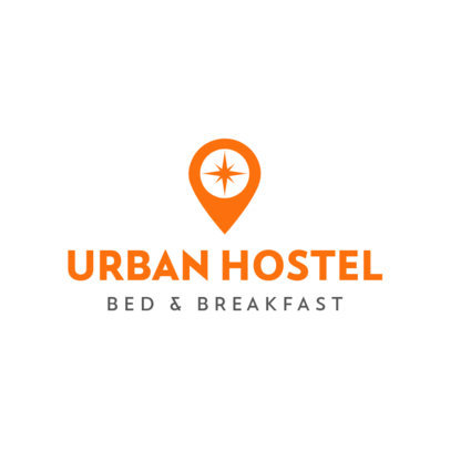 Online Logo Template with Simple Icons for Hostels