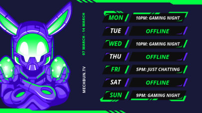 Twitch Screen Design Maker with Gaming Characters for Stream Schedules