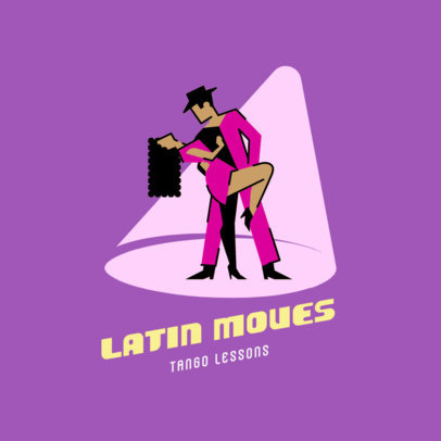 Dance Academy Logo Template Featuring Illustrated Dancers