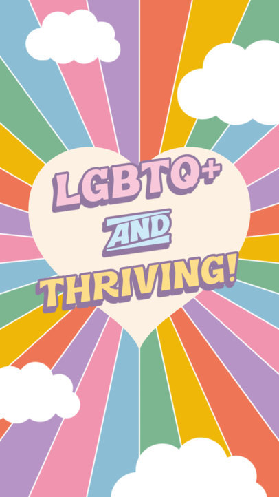 Instagram Story Template Featuring Colorful Backgrounds for LGBTQ+ Pride Month