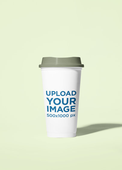 Reusable Paper Cup Mockup Featuring a Customizable Background