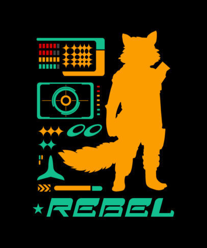 Guardians of the Galaxy-Inspired T-Shirt Design Maker Featuring a Raccoon Silhouette