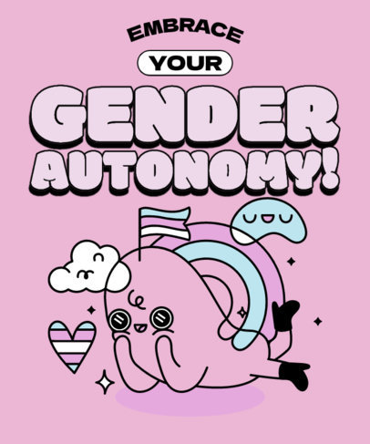 T-Shirt Design Maker Featuring Cartoonish Illustrations with an LGBTQ Theme