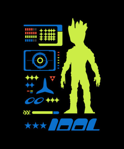 T-Shirt Design Maker With a Character Inspired by Guardians of the Galaxy