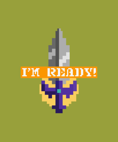 8-Bit T-Shirt Design Creator Featuring a Sword Inspired by Zelda 2282h-5475