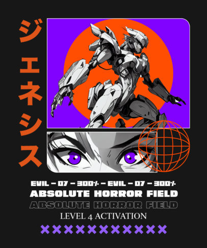 Evangelion-Inspired T-Shirt Design Maker Featuring an AI-Generated Robot