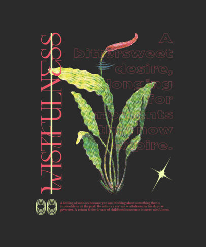 Streetwear T-Shirt Design Template Featuring a Quote and a Flower Graphic