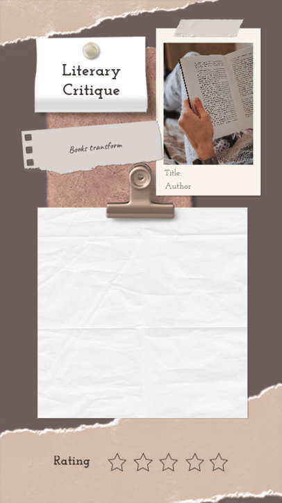 Instagram Story Template for a Literary Critique Featuring a Stylish Theme